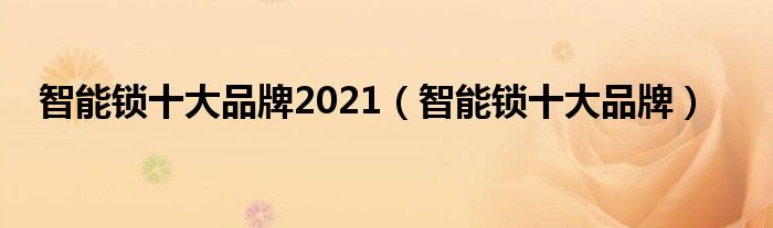 开元体育·(中国)官方网站智能锁十大品牌2021（智能锁十大品牌）(图1)